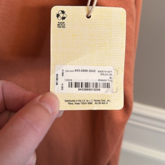 A.N.A. Scoop neck T-shirt size 3X in Spanish tile - Picture 3 of 5